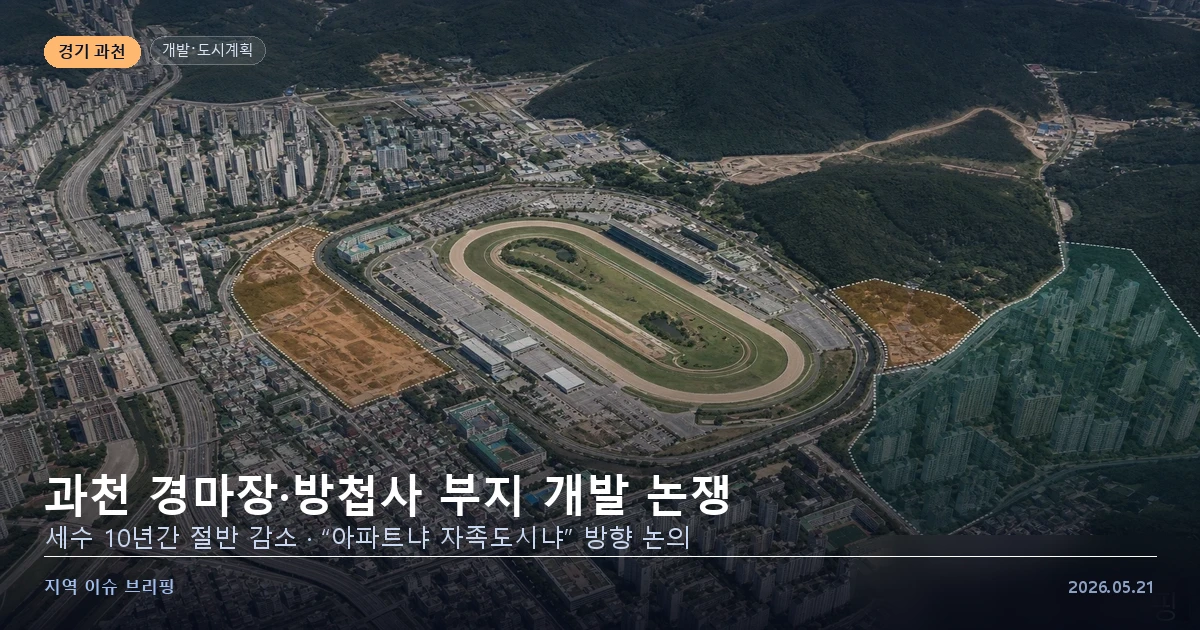 과천 경마장 방첩사 부지 개발 논쟁 — 지역 이슈 브리핑